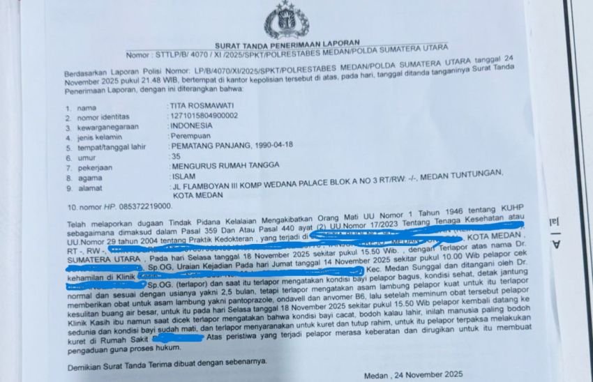 Dugaan Kelalaian Medis, Advokat di Medan Polisikan Oknum Dokter Spesialis Kandungan