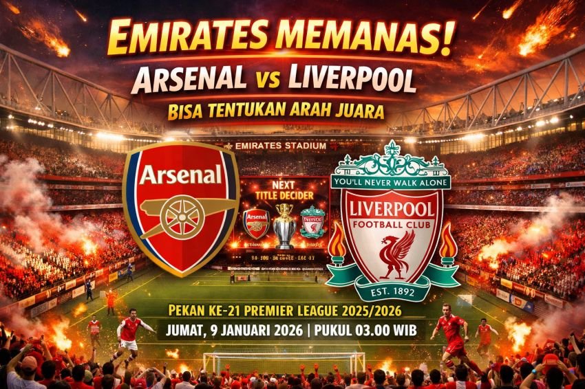 Emirates Memanas! Arsenal vs Liverpool Bisa Tentukan Arah Juara