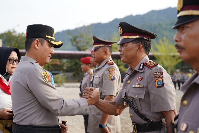 Kapolres Tapteng Pimpin Sertijab Kasat Reskrim, Samapta, dan Kapolsek Sorkam